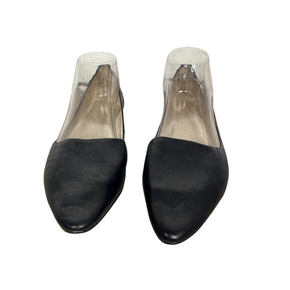 J.jill women's black leather pointed toe kitten heel shoes 9 - Picture 1 of 8